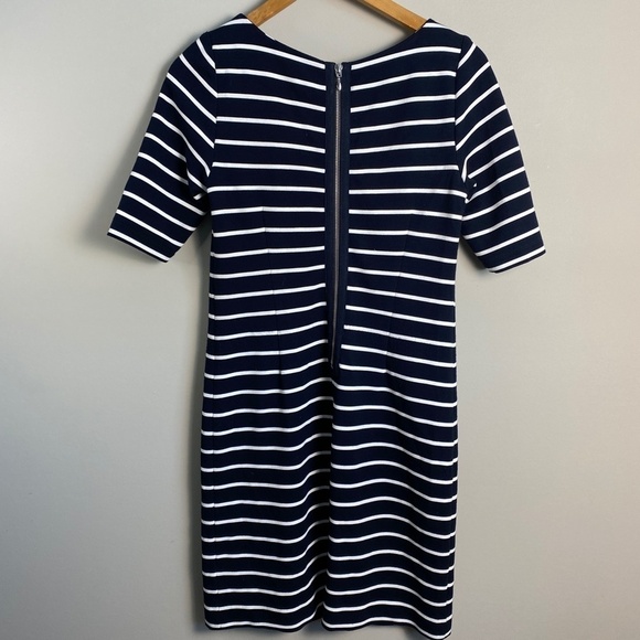 Banana Republic Women's 1/2 Zip 1/4 Sleeve Black & White T-Shirt Dress Size 6 - Picture 4 of 16